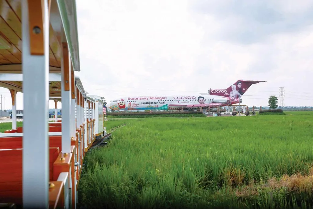 Terminal Sekinchan full destination view aircraft landscape and visitors